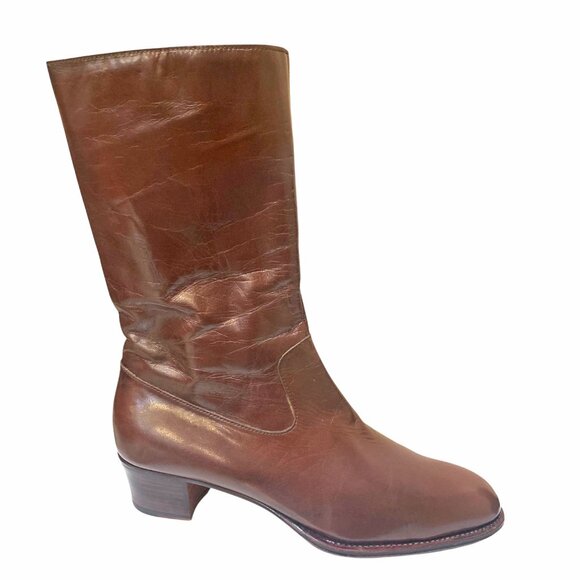 Carmina Albaladejo Shoemakers Leather Zip Mid Calf Boot - Picture 2 of 14